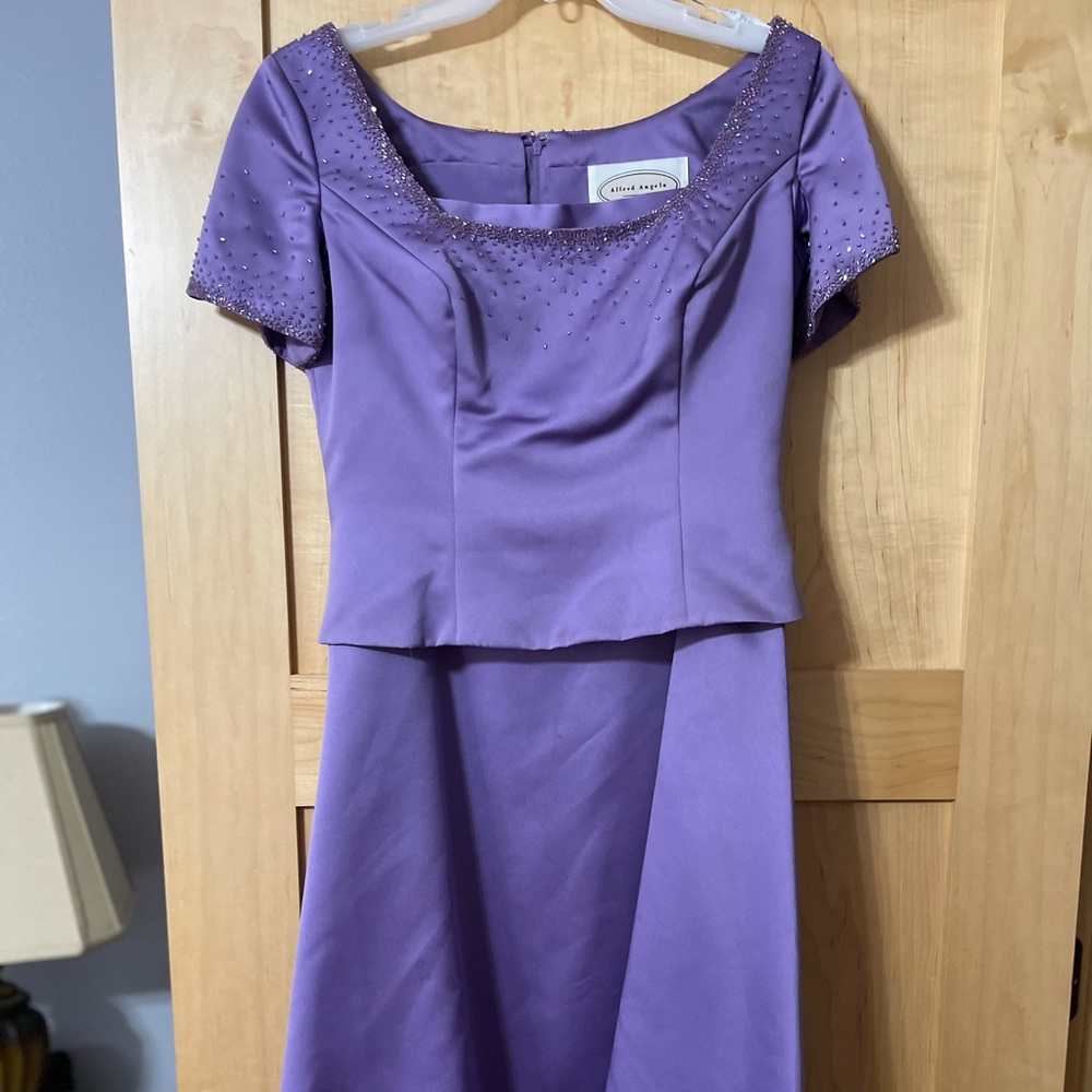 Purple formal bridesmaid dress